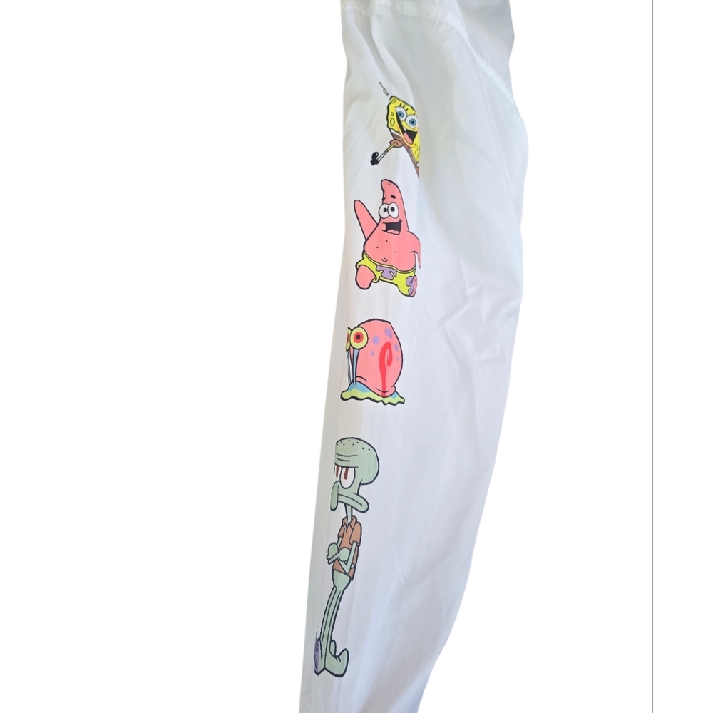 Nickelodeon SpongeBob SquarePants White Long Sleeve Hooded Windbreaker L - Picture 7 of 11